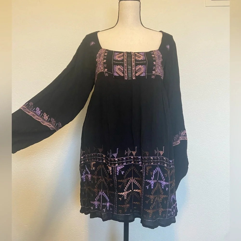 Free People Rhiannon Embroidered Mini Dress S NWT